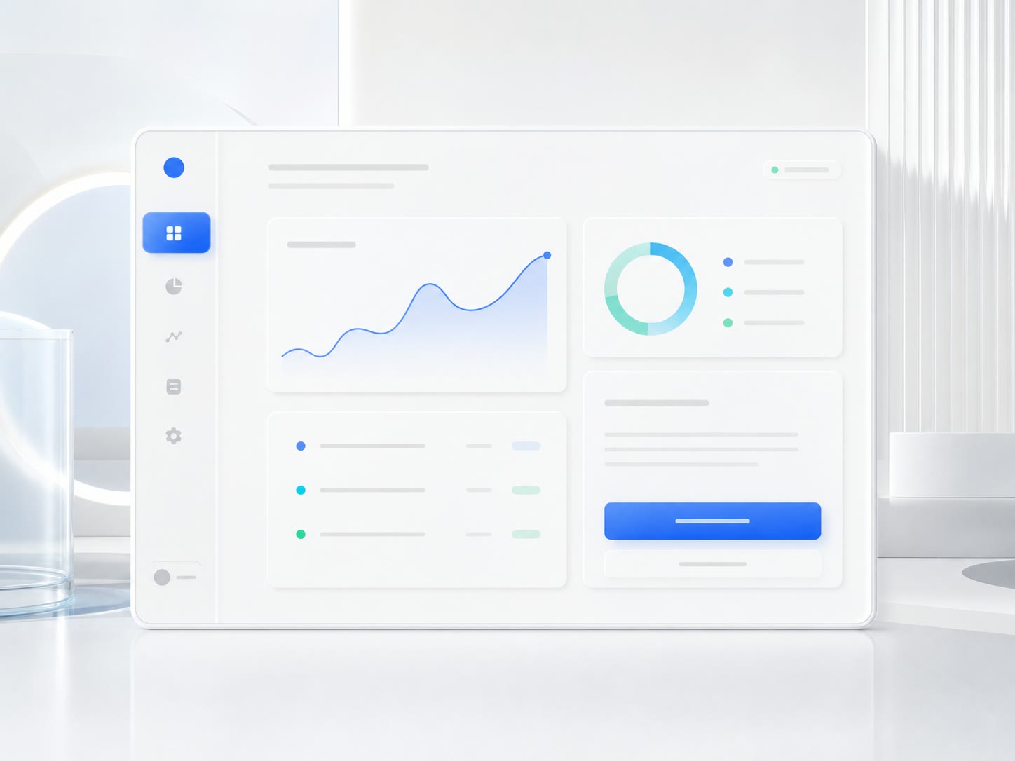 A complete minimalist interface with clear hierarchy, context, status, and one primary action
