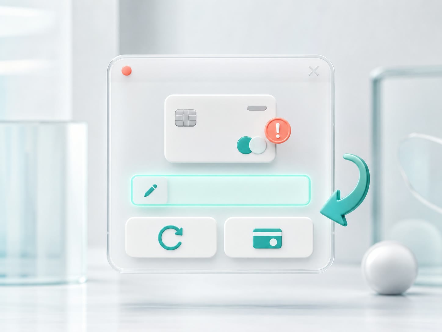 A helpful payment error interface offering clear retry and alternate-card actions