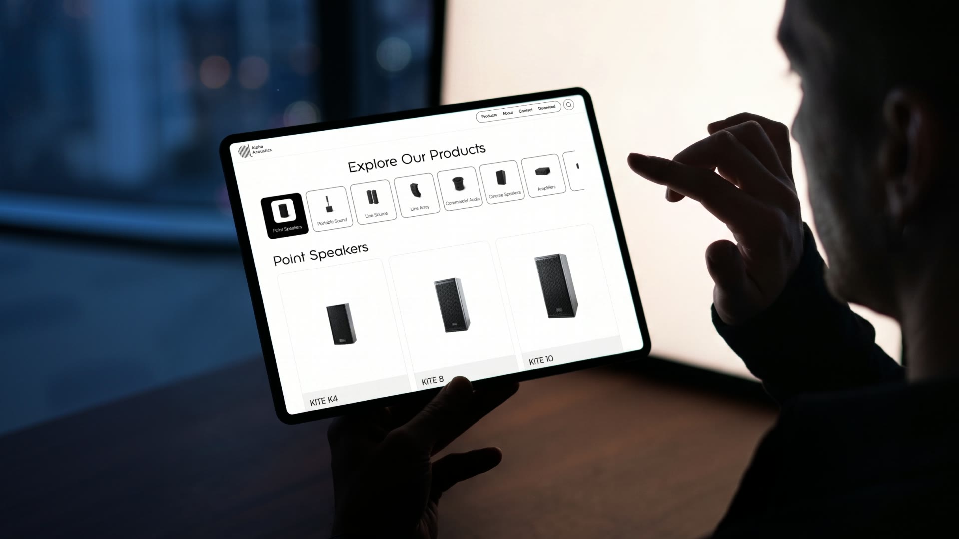 Alpha Acoustics website and market-intelligence dashboard