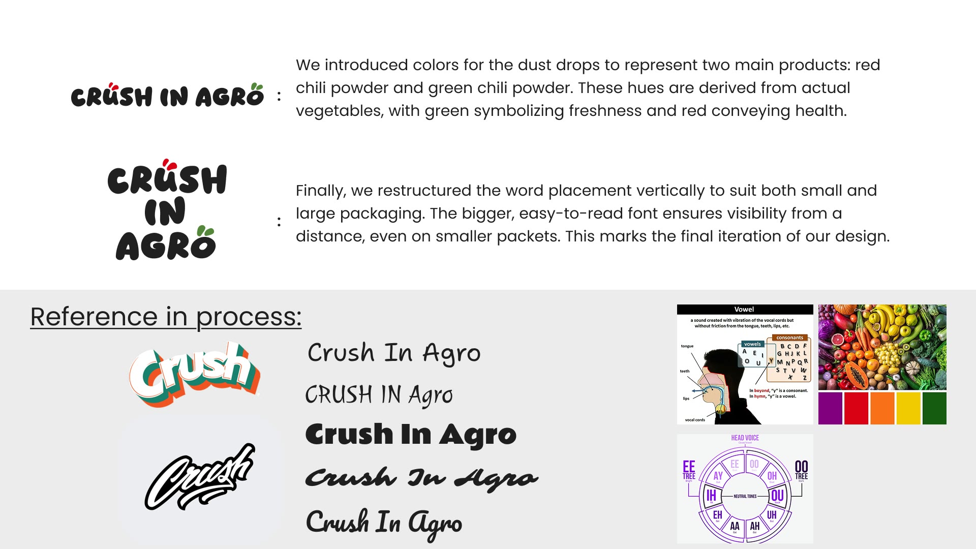 Crush In Agro design process, slide 5 of 15