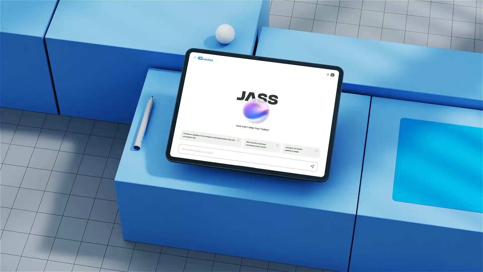 Graciax JASS assistant open on a tablet